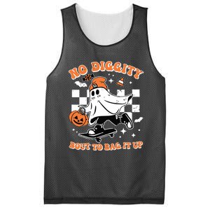 Retro Halloween Ghost No Diggity Bout To Bag It Up Mesh Reversible Basketball Jersey Tank