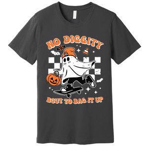 Retro Halloween Ghost No Diggity Bout To Bag It Up Premium T-Shirt