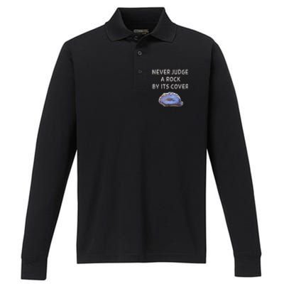 Rock Hound Geode Geology For Rock Collector Performance Long Sleeve Polo