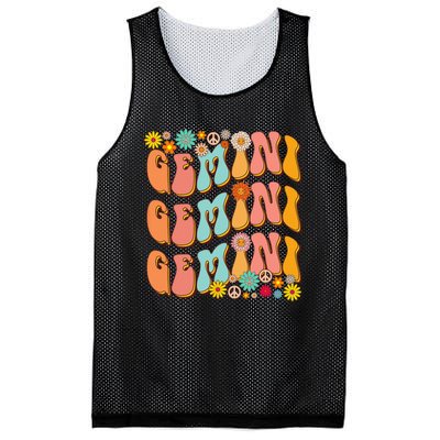 Retro Hippie Gemini Birthday Funny Gemini Zodiac Birthday Mesh Reversible Basketball Jersey Tank