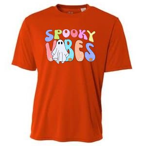 Retro Halloween Groovy Ghost Spooky Vibes Cute Gift Cooling Performance Crew T-Shirt