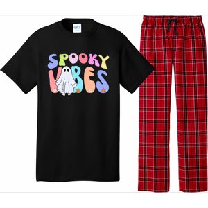 Retro Halloween Groovy Ghost Spooky Vibes Cute Gift Pajama Set