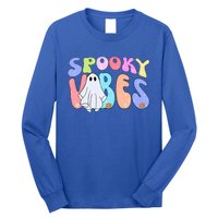 Retro Halloween Groovy Ghost Spooky Vibes Cute Gift Long Sleeve Shirt