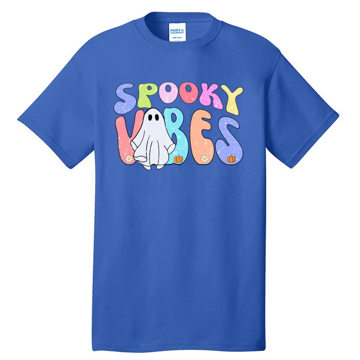 Retro Halloween Groovy Ghost Spooky Vibes Cute Gift Tall T-Shirt