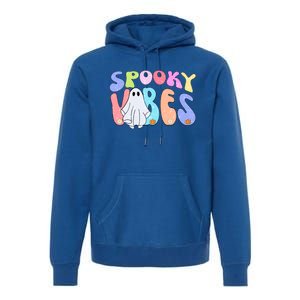 Retro Halloween Groovy Ghost Spooky Vibes Cute Gift Premium Hoodie