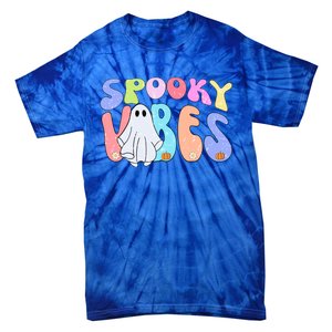 Retro Halloween Groovy Ghost Spooky Vibes Cute Gift Tie-Dye T-Shirt