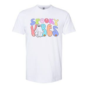 Retro Halloween Groovy Ghost Spooky Vibes Cute Gift Softstyle CVC T-Shirt