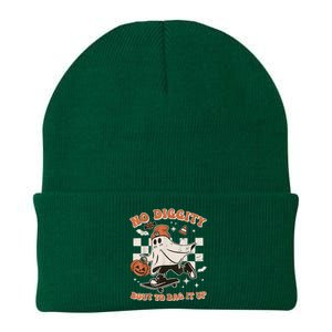 Retro Halloween Ghost No Diggity Bout To Bag It Up Knit Cap Winter Beanie