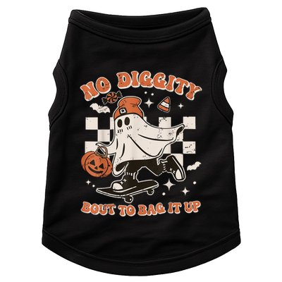 Retro Halloween Ghost No Diggity Bout To Bag It Up Doggie Tank