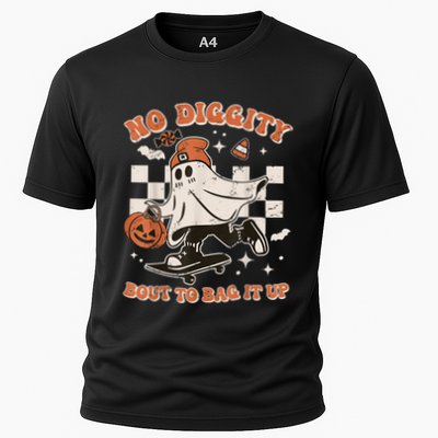 Retro Halloween Ghost No Diggity Bout To Bag It Up Performance Shirt
