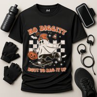 Retro Halloween Ghost No Diggity Bout To Bag It Up Performance Shirt