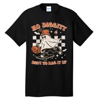 Retro Halloween Ghost No Diggity Bout To Bag It Up Tall T-Shirt