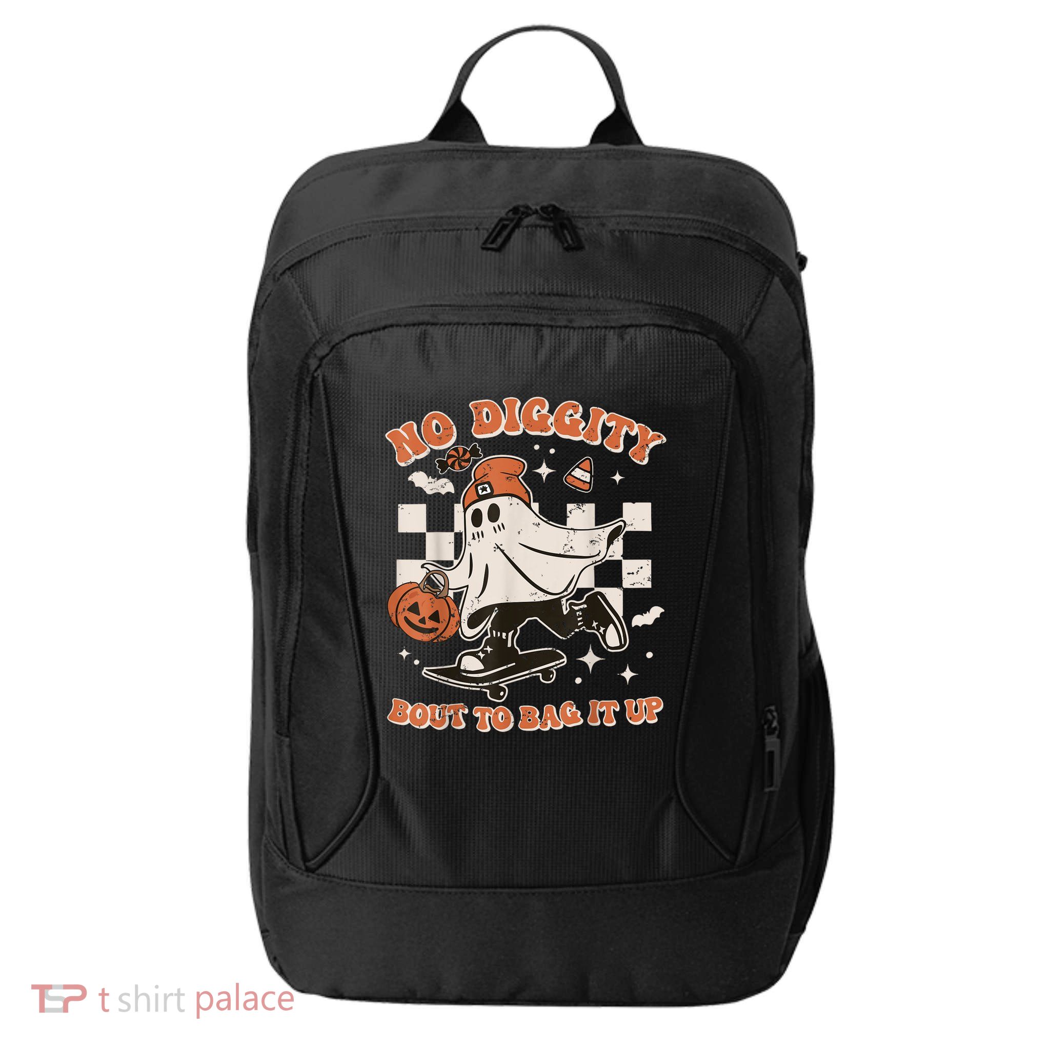 Retro Halloween Ghost No Diggity Bout To Bag It Up City Backpack