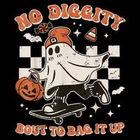 Retro Halloween Ghost No Diggity Bout To Bag It Up Impact Tech Backpack