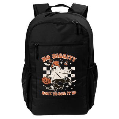 Retro Halloween Ghost No Diggity Bout To Bag It Up Backpack