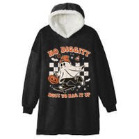 Retro Halloween Ghost No Diggity Bout To Bag It Up Hooded Wearable Blanket