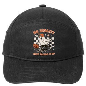 Retro Halloween Ghost No Diggity Bout To Bag It Up 7-Panel Snapback Hat