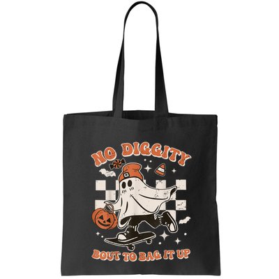 Retro Halloween Ghost No Diggity Bout To Bag It Up Bag