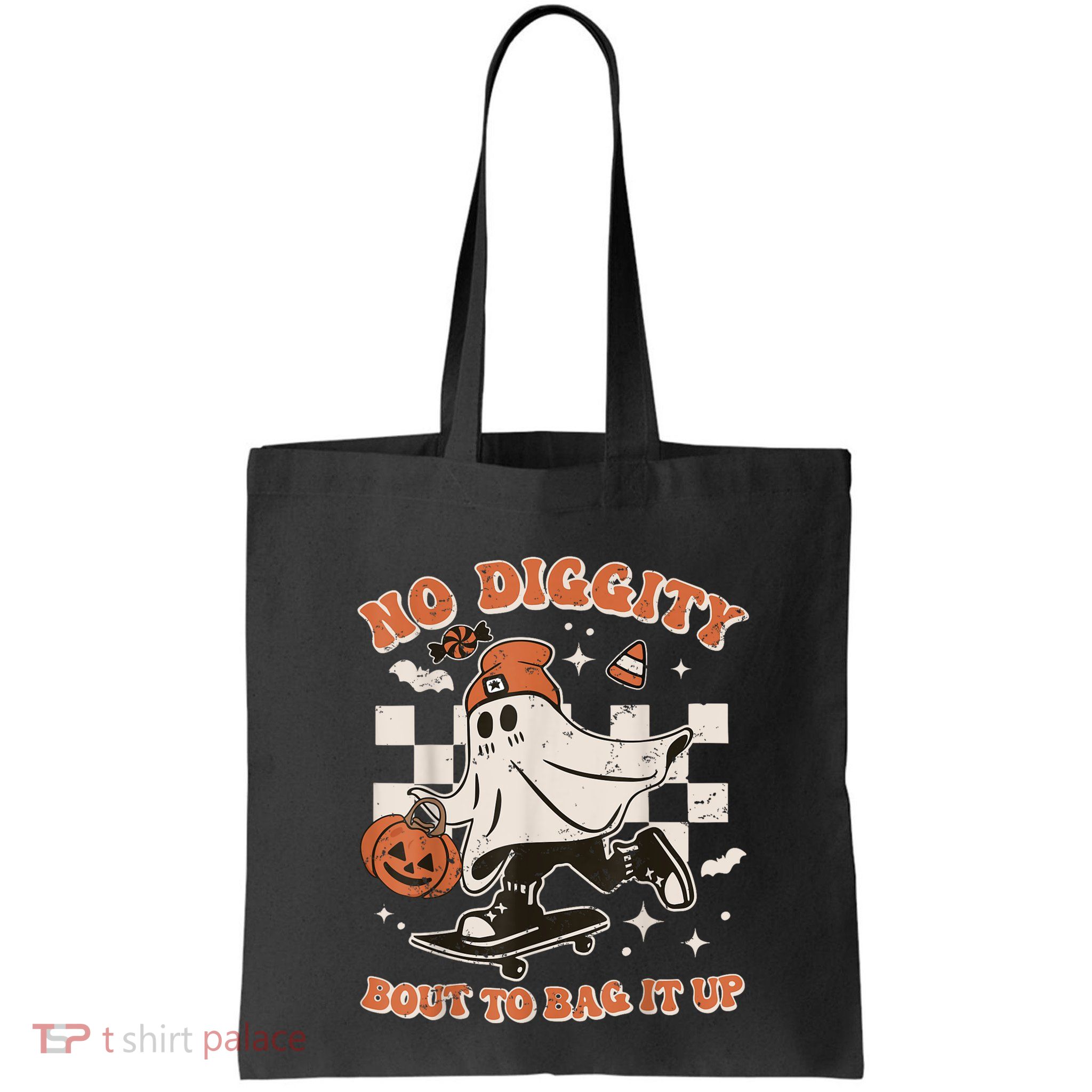 Retro Halloween Ghost No Diggity Bout To Bag It Up Bag