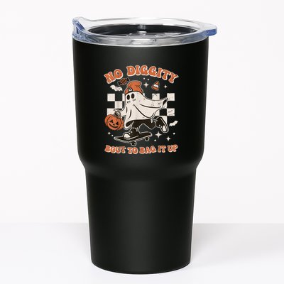 Retro Halloween Ghost No Diggity Bout To Bag It Up Tumbler