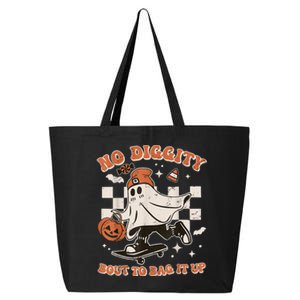 Retro Halloween Ghost No Diggity Bout To Bag It Up 25L Jumbo Tote