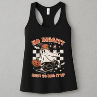 Retro Halloween Ghost No Diggity Bout To Bag It Up Womens Tank Top