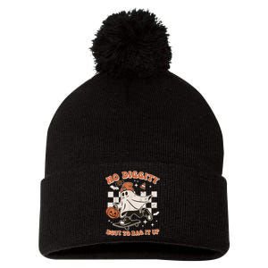 Retro Halloween Ghost No Diggity Bout To Bag It Up Pom Pom 12in Knit Beanie