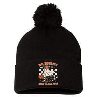 Retro Halloween Ghost No Diggity Bout To Bag It Up Pom Pom 12in Knit Beanie