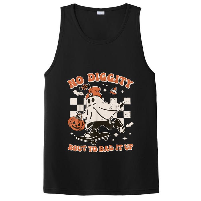 Retro Halloween Ghost No Diggity Bout To Bag It Up PosiCharge Competitor Tank