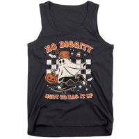 Retro Halloween Ghost No Diggity Bout To Bag It Up Tank Top