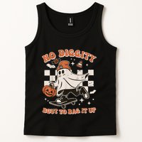 Retro Halloween Ghost No Diggity Bout To Bag It Up Tank Top