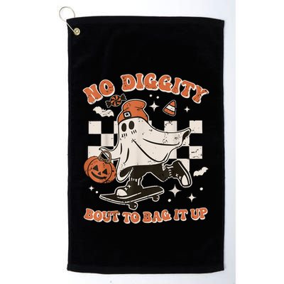 Retro Halloween Ghost No Diggity Bout To Bag It Up Golf Towel