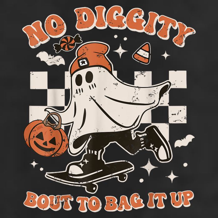 Retro Halloween Ghost No Diggity Bout To Bag It Up Golf Towel