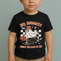 Retro Halloween Ghost No Diggity Bout To Bag It Up Toddler T-Shirt