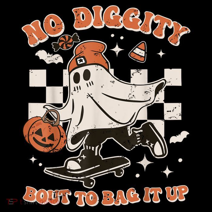 Retro Halloween Ghost No Diggity Bout To Bag It Up Toddler T-Shirt