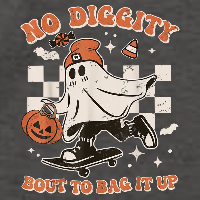 Retro Halloween Ghost No Diggity Bout To Bag It Up Vector Backpack
