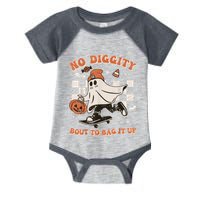 Retro Halloween Ghost No Diggity Bout To Bag It Up Infant Baby Jersey Bodysuit