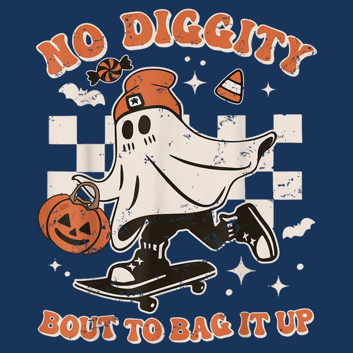 Retro Halloween Ghost No Diggity Bout To Bag It Up Infant Baby Jersey Bodysuit