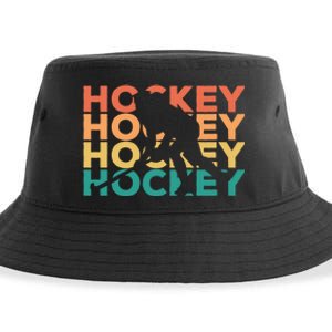 Retro Hockey Gift For Hockey Players Cute Gift Sustainable Bucket Hat