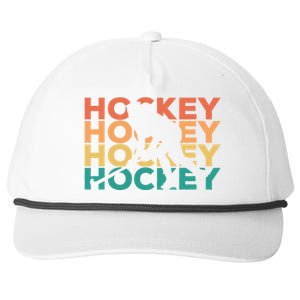 Retro Hockey Gift For Hockey Players Cute Gift Snapback Five-Panel Rope Hat