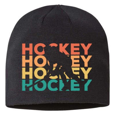 Retro Hockey Gift For Hockey Players Cute Gift Sustainable Beanie