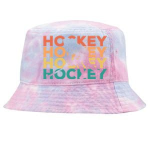 Retro Hockey Gift For Hockey Players Cute Gift Tie-Dyed Bucket Hat