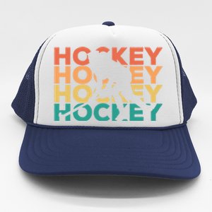 Retro Hockey Gift For Hockey Players Cute Gift Trucker Hat