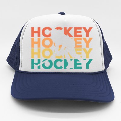 Retro Hockey Gift For Hockey Players Cute Gift Trucker Hat