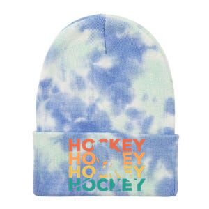 Retro Hockey Gift For Hockey Players Cute Gift Tie Dye 12in Knit Beanie