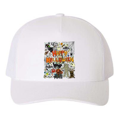 Retro Happy Halloween Scary Yupoong Adult 5-Panel Trucker Hat