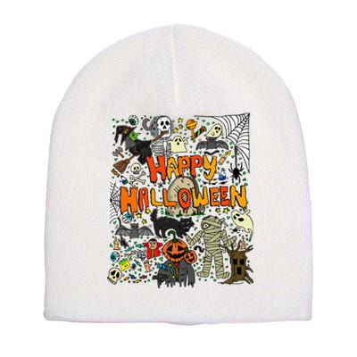 Retro Happy Halloween Scary Short Acrylic Beanie