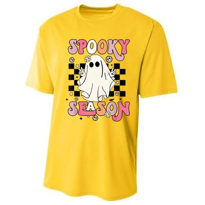 Retro Hippie Halloween Cute Ghost Spooky Season Funny Gifts Performance Sprint T-Shirt