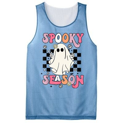 Retro Hippie Halloween Cute Ghost Spooky Season Funny Gifts Mesh Reversible Basketball Jersey Tank