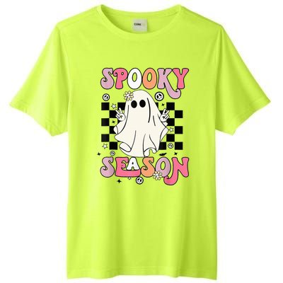 Retro Hippie Halloween Cute Ghost Spooky Season Funny Gifts Tall Fusion ChromaSoft Performance T-Shirt